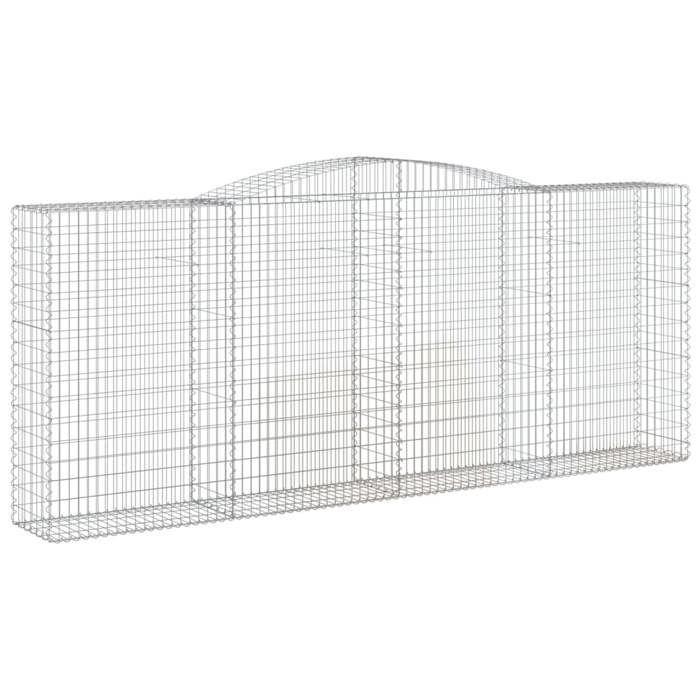 VidaXL Paniers à gabions arqués 3 pcs 400x50x160/180 cm fer galvanisé, gabion, cage de gabion, panier de mur de gabion, mur 3147036