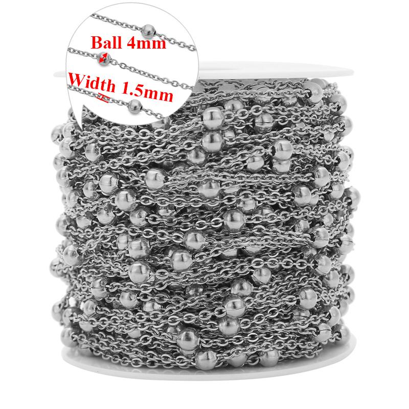 2 Meters Stainless Steel Satellite Cable Link Beads Chains DIY Bracelet Jewelry Making Necklace  Accessories Handicraft Anklets