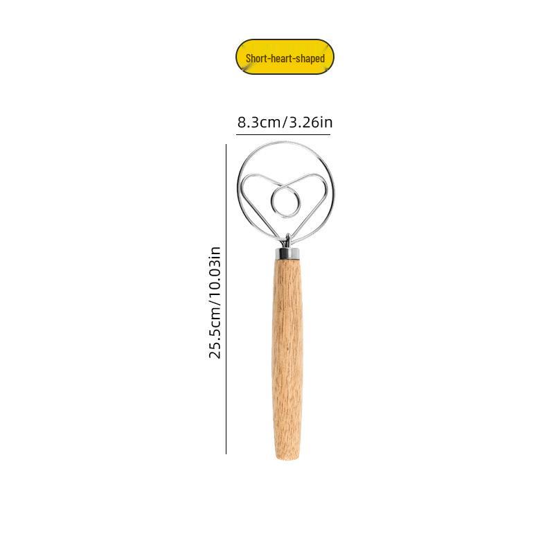 Wooden Handle Stainless Steel Flour Sifter & Egg Beater Dough Mixer