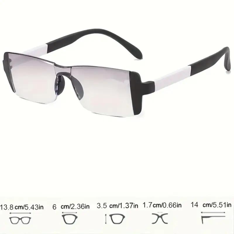 3-Pack Minimalist Bifocal Reading Glasses for WomenAnti-Blue Light Rimless Design Rectangular Shape Plastic Hinge