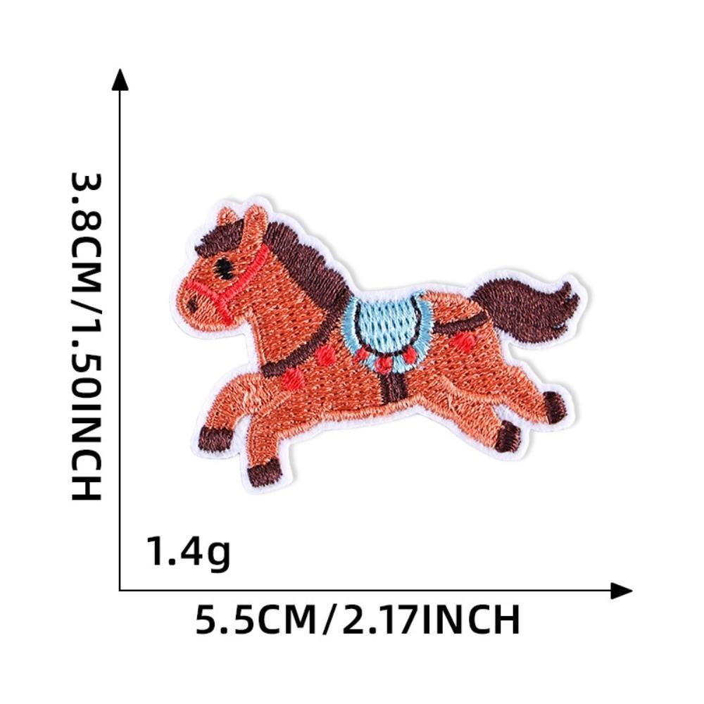 

Cartoon Horse Patch Repair Apparel Applique Embroidery Clothes Cloth Stickers No Sewing Needed Hole Repair Self Adhesive Patch