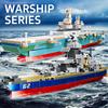 Toys Aircraft Carrier Assembled of Small-particle Building Blocks Military Aihua Class Battleship Warship Cruiser