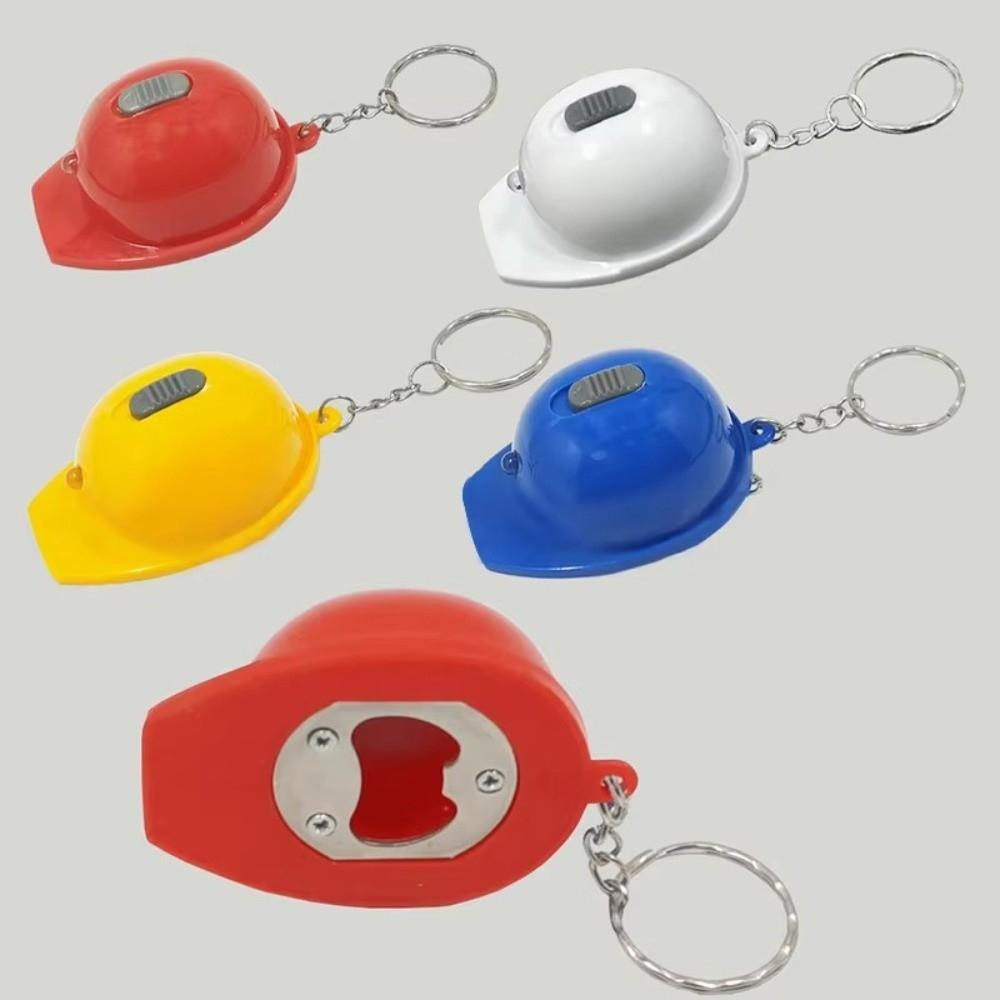 With LED Light Beer Bottle Opener Helmet Shaped Portable Beer Opener Keychain Pendant Bar Party