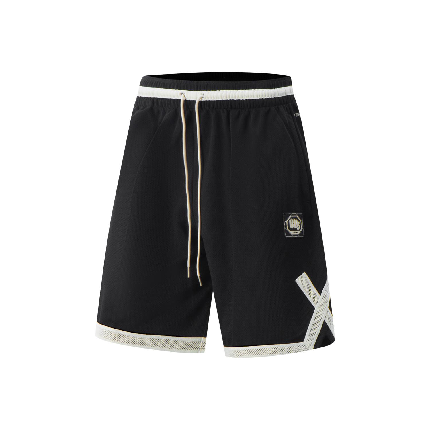 

Li-Ning Casual Minimalist Color Block Letter Lace-Up Sports Shorts Men shorts Black AAPV073-3 S