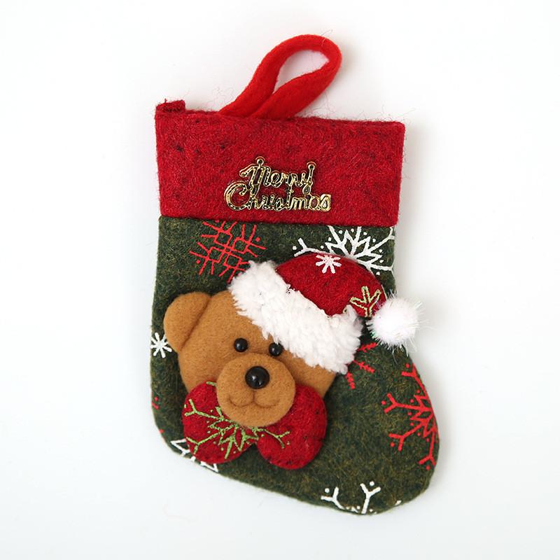 Christmas Restaurant Table Accessories With Santa Claus Elk Design And Holiday Gift Pouch