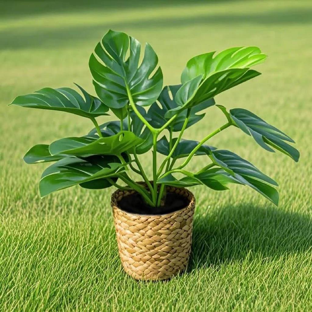 Artificial Turtle Back Leaf High Grade Simulation Of Fake Flowers 18 Fork Turtle Back Leaf Creative Simulation Plant Wall Potted