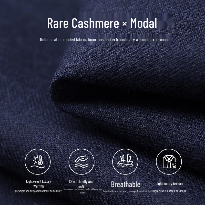Goldlion Men's Warm Cashmere Blend Long Sleeve Business Casual Shirt
