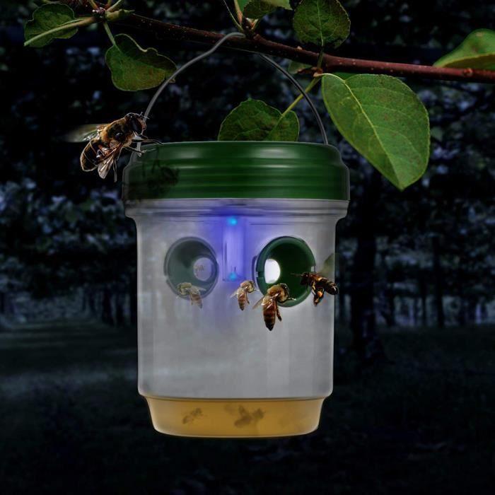 Piège à mouches solaire LED pour jardin, outil de capture d'insectes, drosophia, fruits, guêpes, répulsif Non