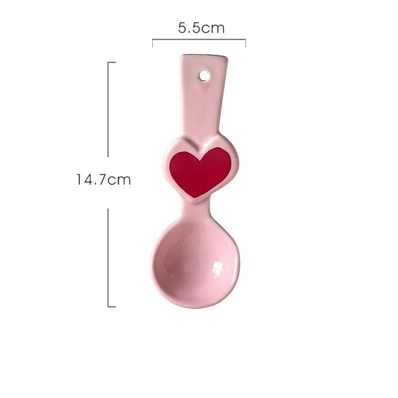 

Kawaii Bear Soup Spoon For Kids Girl Cute Cartoon Ceramic Korean Ice Cream Hand Painted Dessert Rice Spoon Kitchen Tableware рожевий