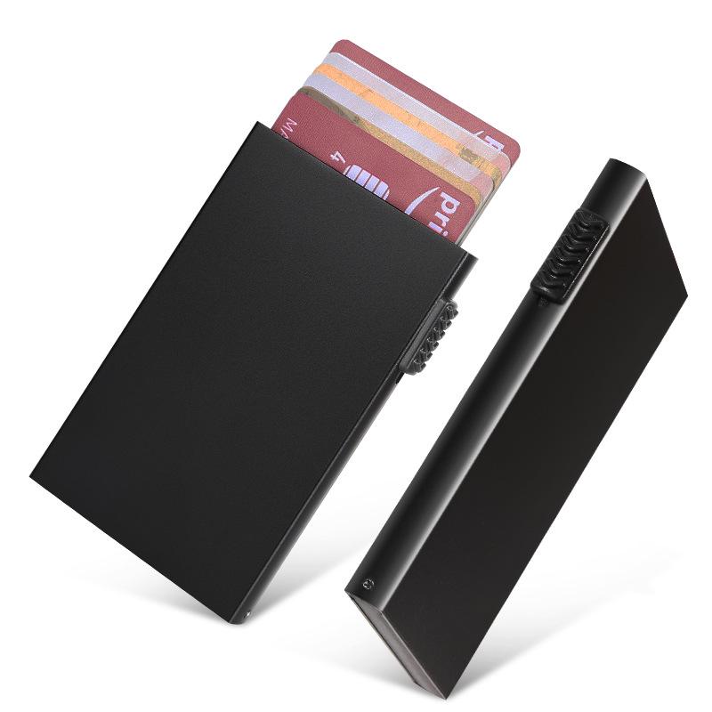 Ultra-Thin Anti-Theft Aluminum Card Holder with Automatic Pop-Up Mechanism