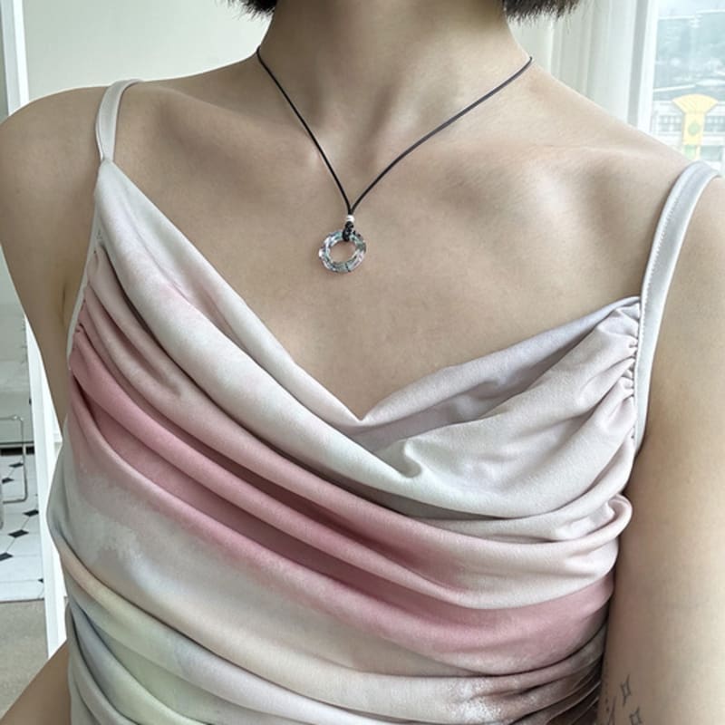 

mosxe [925silver] Aurora crystal string necklace crystal