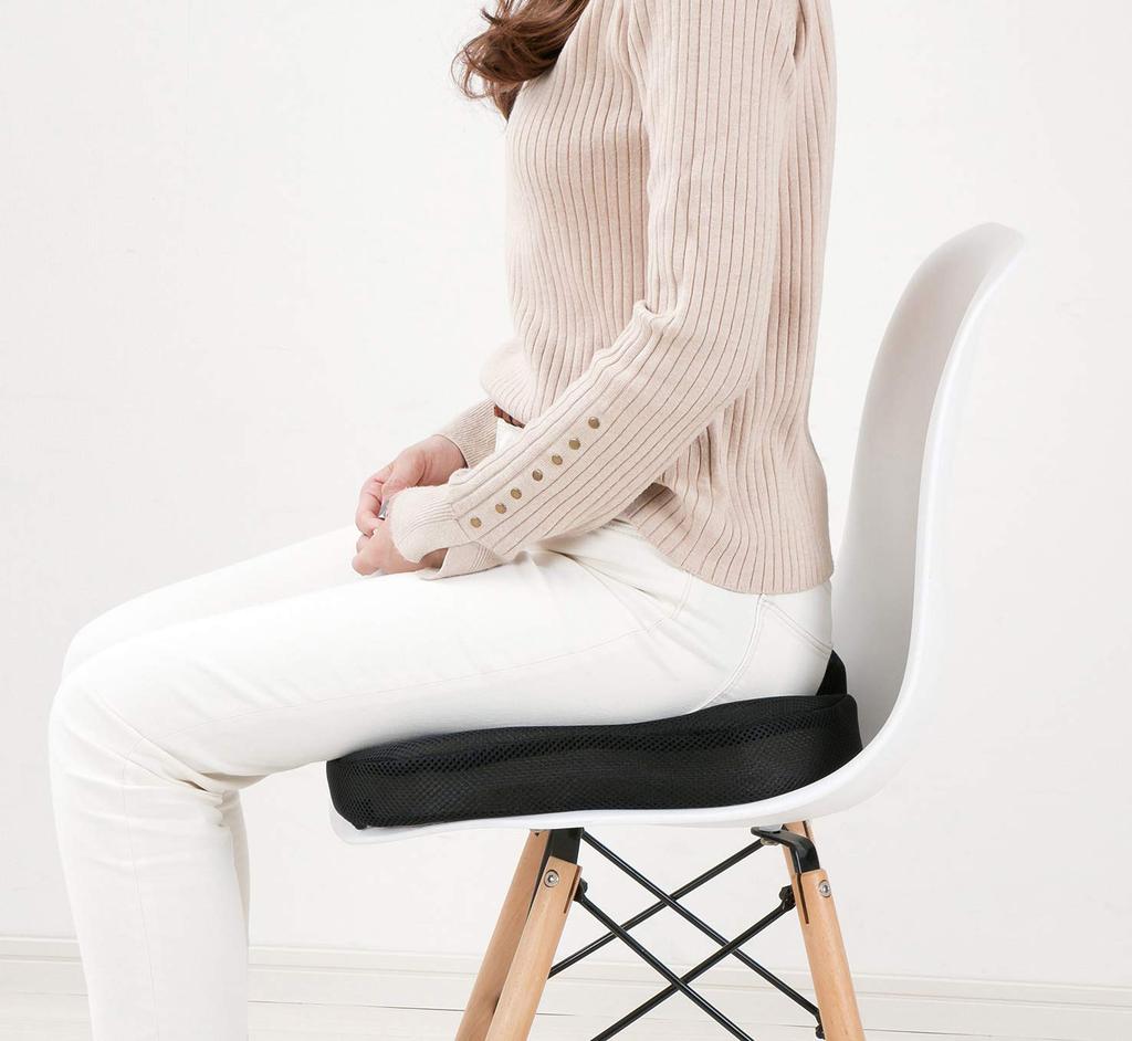 Takeda Corporation waschbarer Bezug setz dich einfach hin für ein gutes Schwarz 43 x 37 x 6 cm Weiches Memory-Schaum-Rückenkissen [Sitzkissen, enthalten, Haltung]