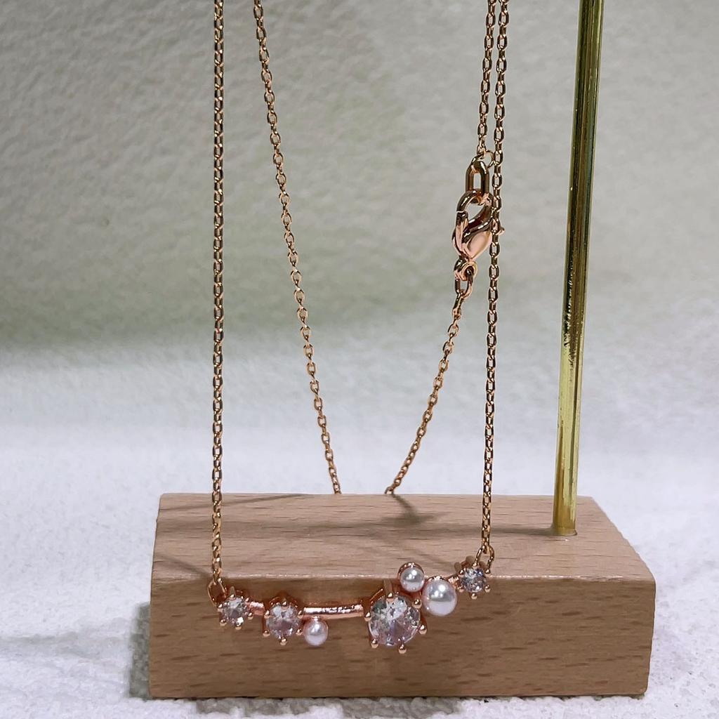 Heart Necklace Women's High Jewelry Set Luxury Pearl Necklace Earrings Ring Bracelet Suitable for Wedding Gifts