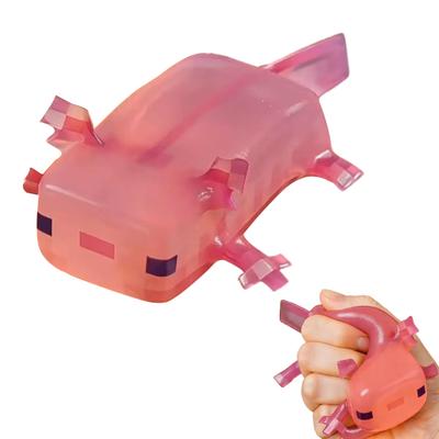 Cute Axolotl Squeeze Toy Pink Pixel Style Axolotl Stress Relief Toy Portable Soft