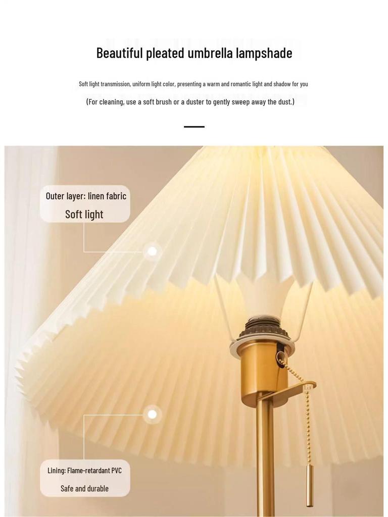 Nordic Retro Pleated Floor Lamp – Minimalist Living Room & Bedroom Decor, Warm Atmosphere Standing Light