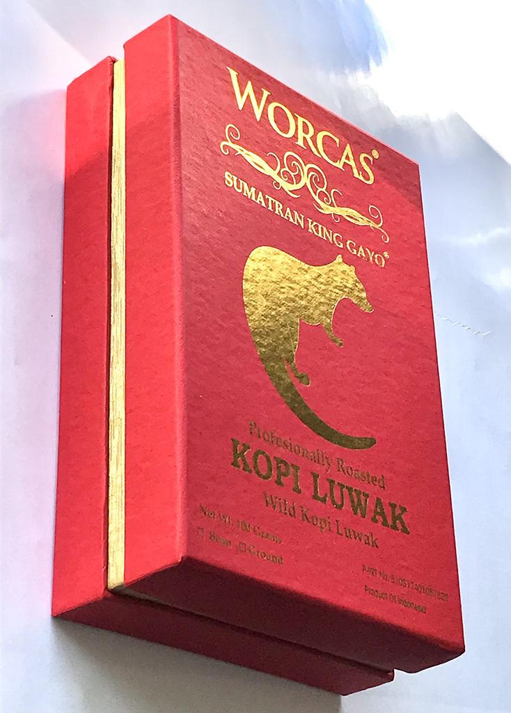 WORCAS פולי קפה קופי לואק סומטרי ג'יווט ערביקה מתנה מתנה קפה קלוי נדיר יוקרתי קופי לואק [טחון / 100 גרם] אינדונזיה…