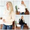 2025 Autumn/Winter Women's Solid Color Raglan Long Sleeve Sweater with Lace Patchwork