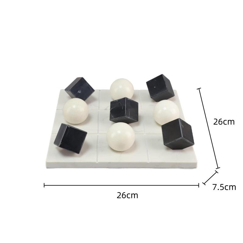 

Marble Chessboard Geometric Square Checkered Black and White Chess Pieces Decorative Figurines Home Decoration Accessories