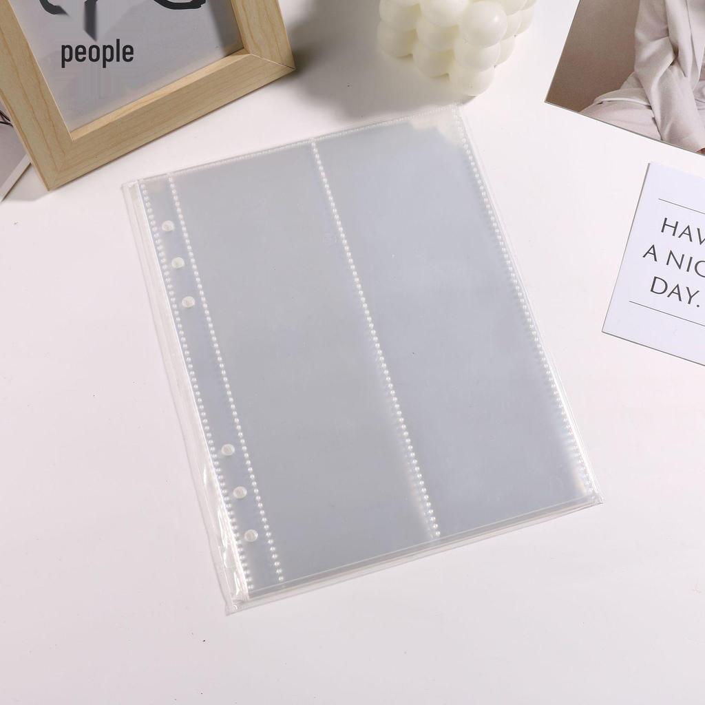 A5 Transparent Card Album Pages, 2-Pocket, 5-Inch Loose-Leaf Card Sleeves, 6-Hole Instax Photo Storage Pages