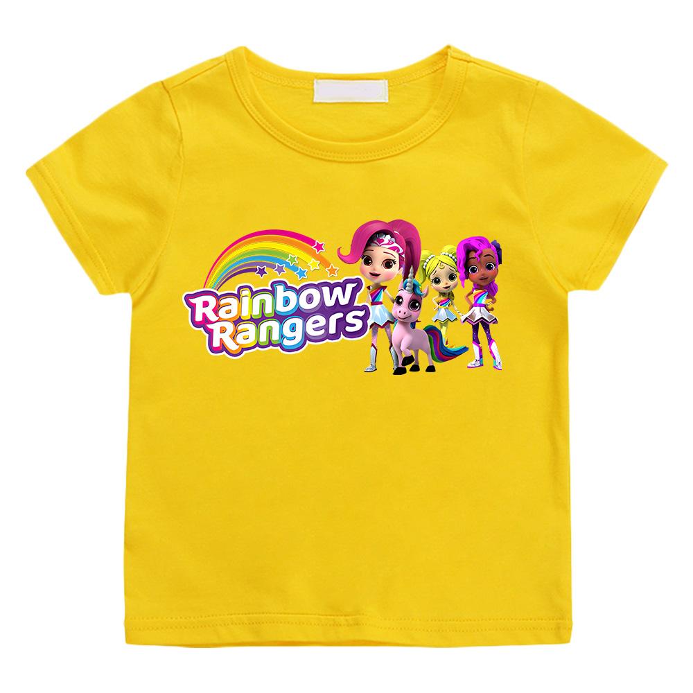 Rainbow Rangers Cartoon Cotton T-shirts Funny Cute Baby Girls Clothes Summer Short Sleeve Children T Shirt New Sweet Design Tops