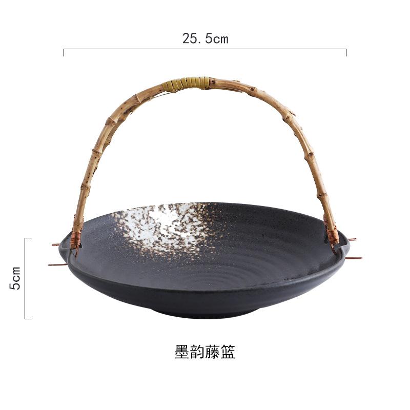 Ceramic tray handle Tippanyaki ceramic inventory heart tray snack fruit dried fruit tableware