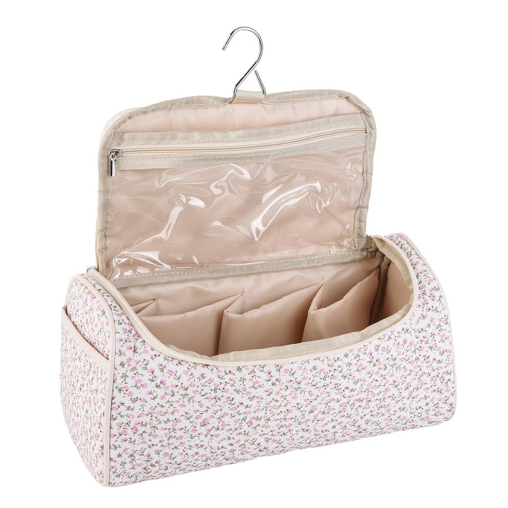 Floral Printed Cosmetic Bag Wide Opening Hair Dryer Storage Bag Toiletry Organizer Bag for Women Girls