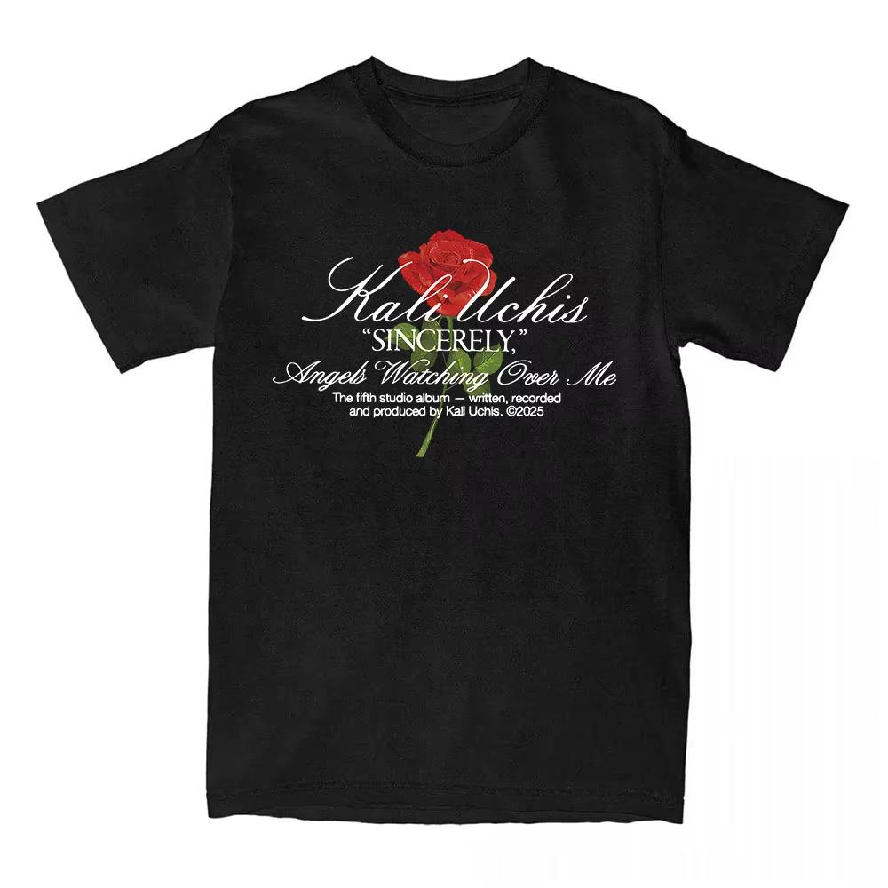 

2026 Sincerely Rose TShirt KALI UCHIS Singer Graphic Tshirts Short Sleeve Cotton Female T Shirt Women Men Clothing Casual Tees S