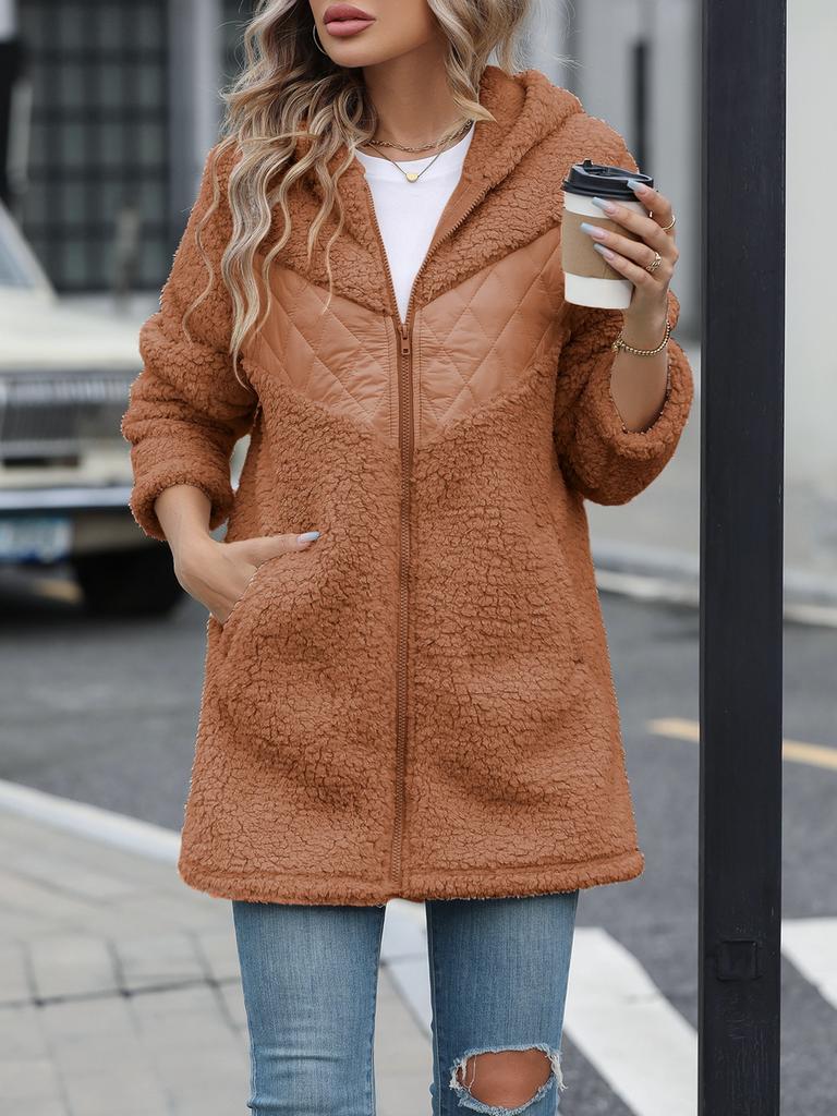 Fluffy Fleece New Women's Autumn Winter Cardigan Long Sleeve Zip-Up Loose Plush Coat Women