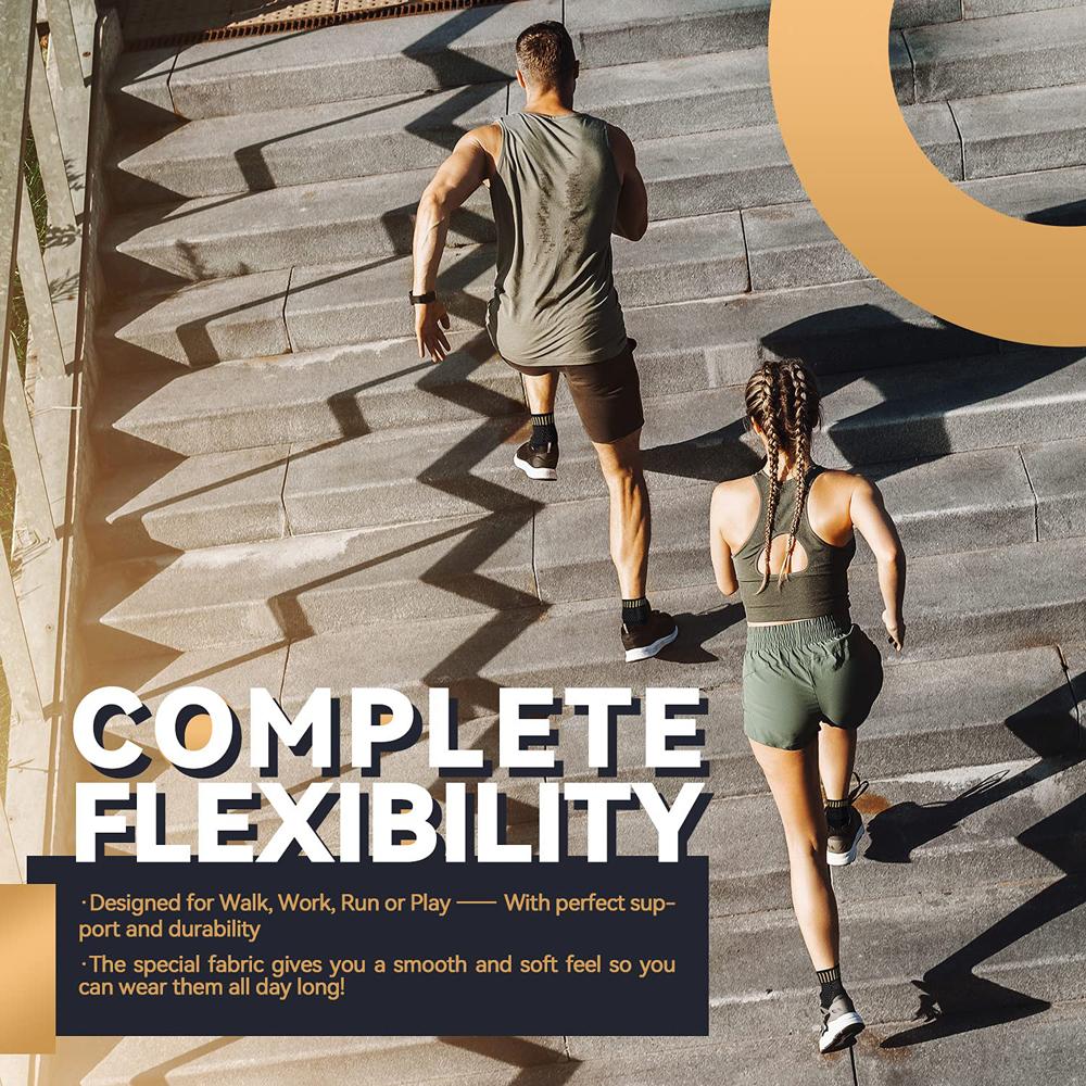 Bracetop Copper Ankle Brace Compression Sleeve Support For Plantar Fasciitis Sprained Pain Relief Achilles Tendon