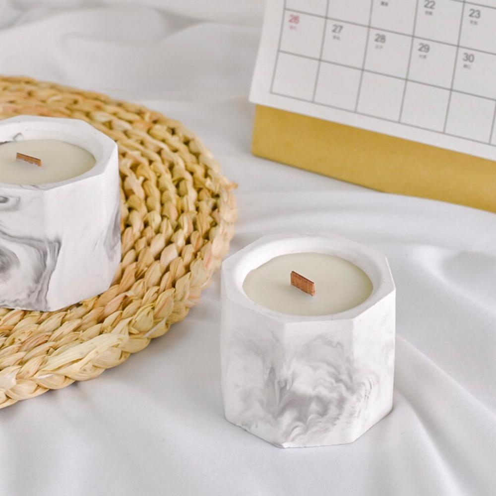 Marbled Gypsum Wood Wick Scented Candle Marble Cup Wax Smokeless Scented Soy Wax Candle with Box Scented Candle Private Label 7.5cm*7.5cm*5cm&Jasmine