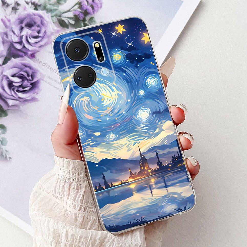 Casing For Huawei Honor X7a X7B Phone Case HonorX7 X 7 4G Luxury Flower Butterfly Dragon Animals Printed Clear Soft Back Cover