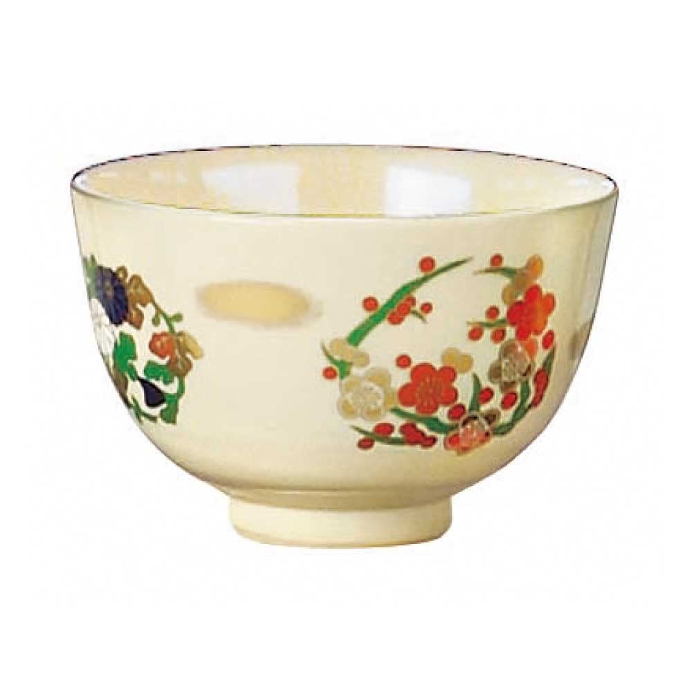 Matcha Tea Bowl, Tea Bowl, Overglaze Tea Bowl, Four Gentlemen, Tea Ceremony Utensils, Practice, Ceramic, for Tea Ceremony, Year-round Use