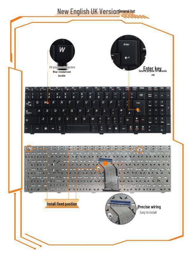Replacement Keyboard for Lenovo IdeaPad G560/G560A/G565/G560L/G565A Laptops