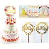 Golden Acrylic Birthday Cake Topper Plaque Elegant Decoration for Parties Anniversaries and Special Events