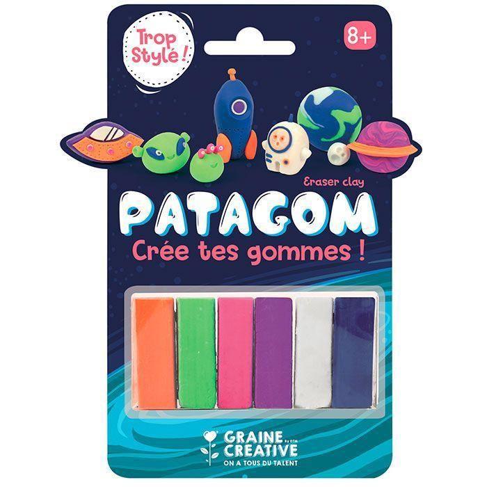 Jeu de création de gommes - GRAINE CREATIVE - Patagom Cosmos - 6 couleurs - Thème extra-terrestres