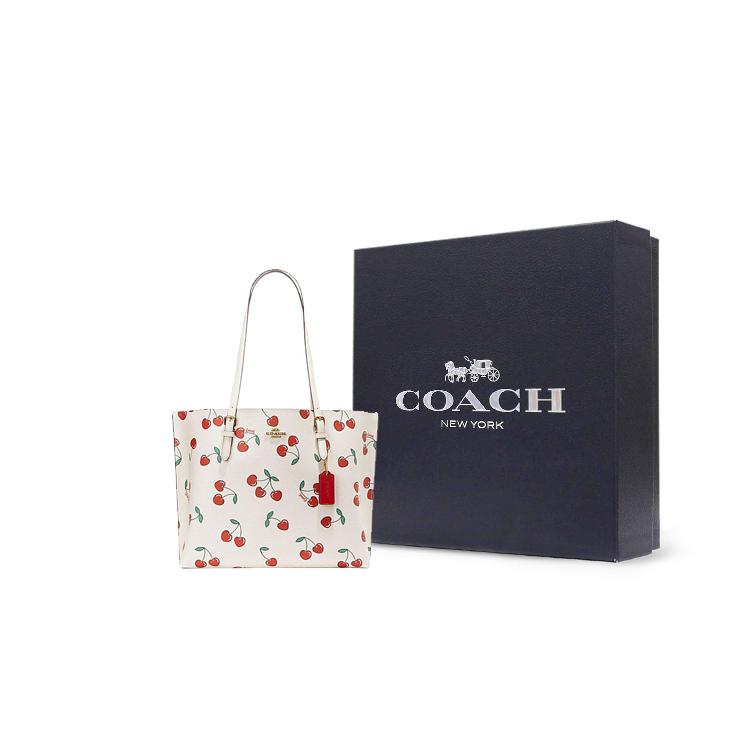 New COACH Mollie Cow Leather Tote Bag Shopping Bag One Shoulder Handbag Large Size Women's White CE627-IMCAH