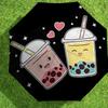1pc Bubble Tea Pattern Umbrella Design Automatic Opening and Closing Umbrella, High-quality Travel Umbrella,  C1128094