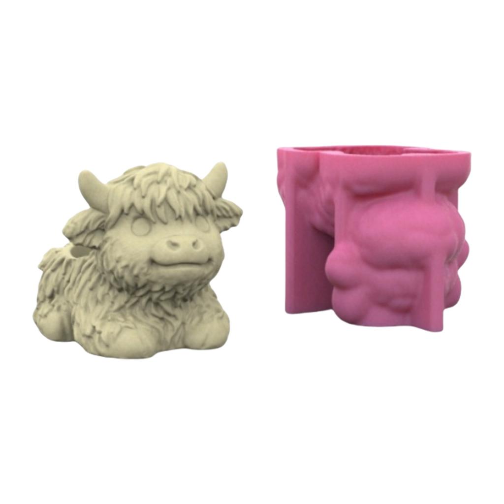 Succulent Planter Mold Crafting Mould Flexible Vase Molds Calf Shape Flowerpot Mold Suitable for Handmade Flowerpot