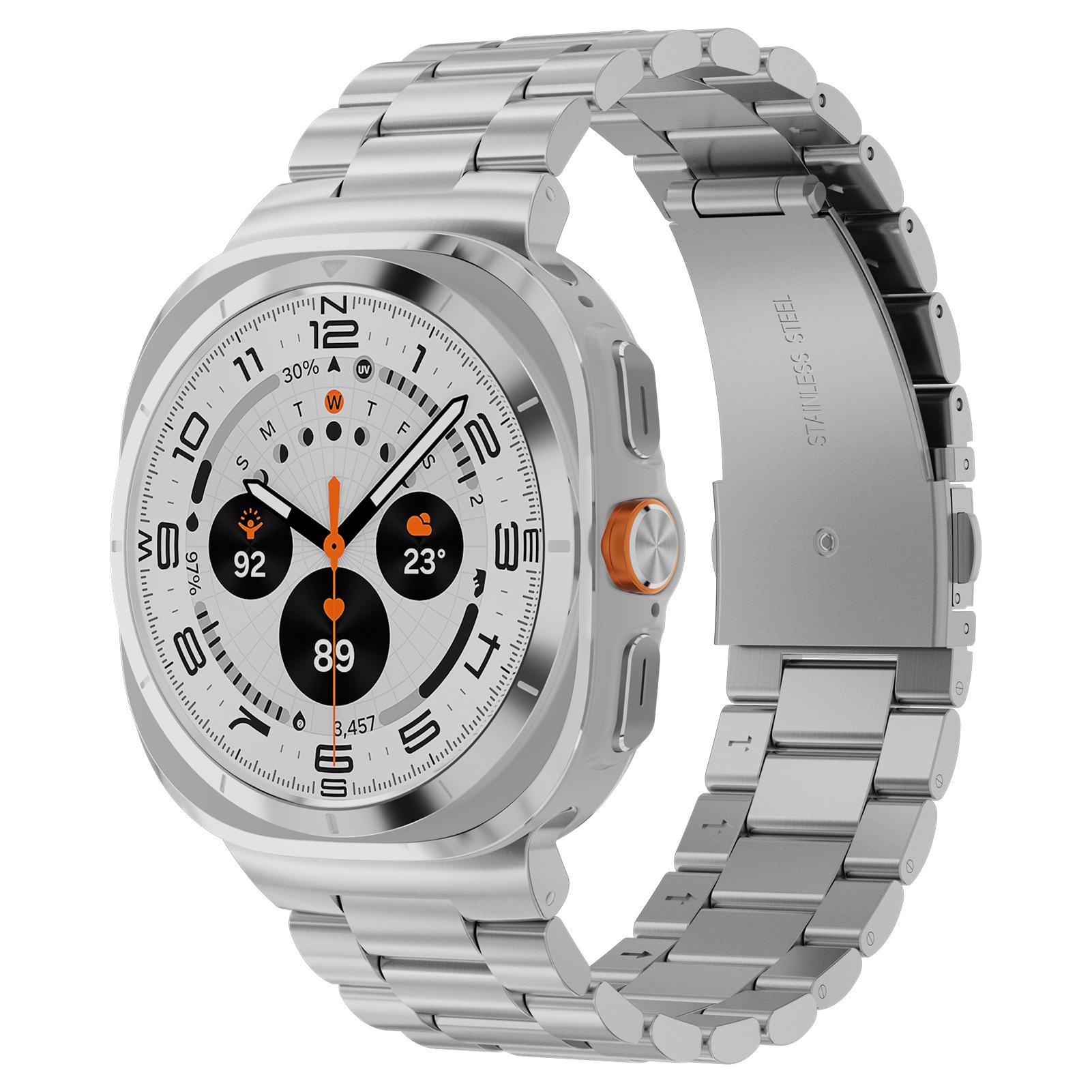 

Stainless Steel For Samsung Galaxy watch 7 ultra Strap 47mm Accessories Metal Bracelet belt correa galaxy watch ultra band 47 mm Galaxy watch 7 Ultra серебряный