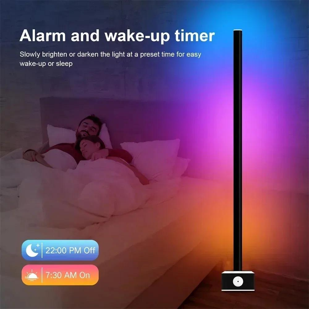 RGBIC Corner Floor Lamp LED Atmosphere Light APP Control Pickup Sound Lights for Bedroom Living Room Party Decorations Lighting