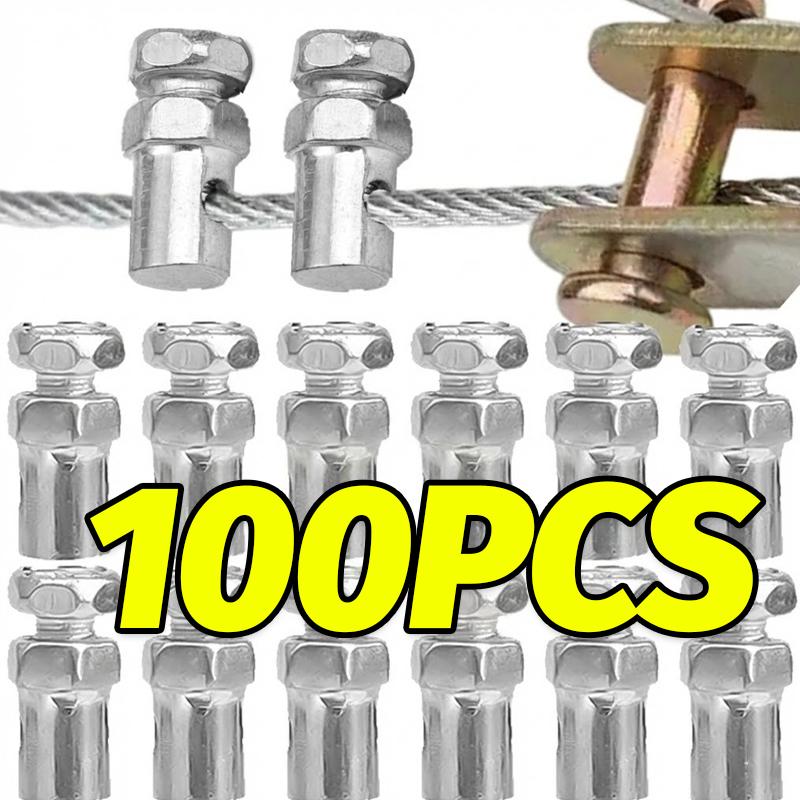 Steel Wire Rope Fixing Buckle Throttle Cable Clamp Solderless Nipple Screw Bolt For Motorcycle Scooter Bike Clutch Line Repair