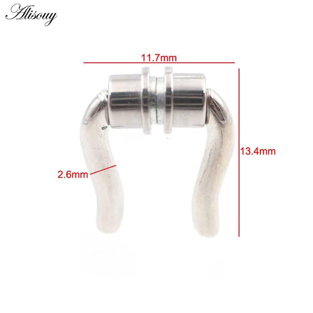 

Alisouy 1PC нержавеющая сталь змея рог буйвола носовое кольцо магнитный хрящ уха перегородка трагус дайт не пирсинг украшения для тела