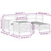 VidaXL Salon de jardin 5 pcs blanc bois massif de pin, ensemble de canapés d'extérieur, ensemble de canapés de jardin, 3250485