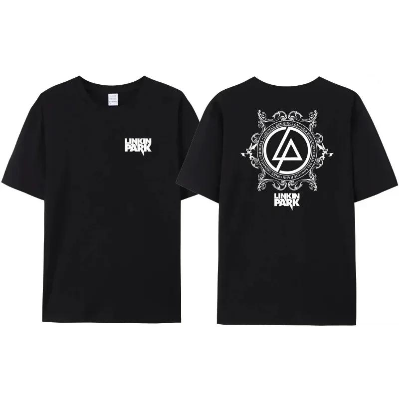 2026 Hot New Linkin Park Band Printed Graphic T-shirt Men's Short Sleeve T-shirt High Quality Women's Clothing Street Wear Casual Loose Tee Top