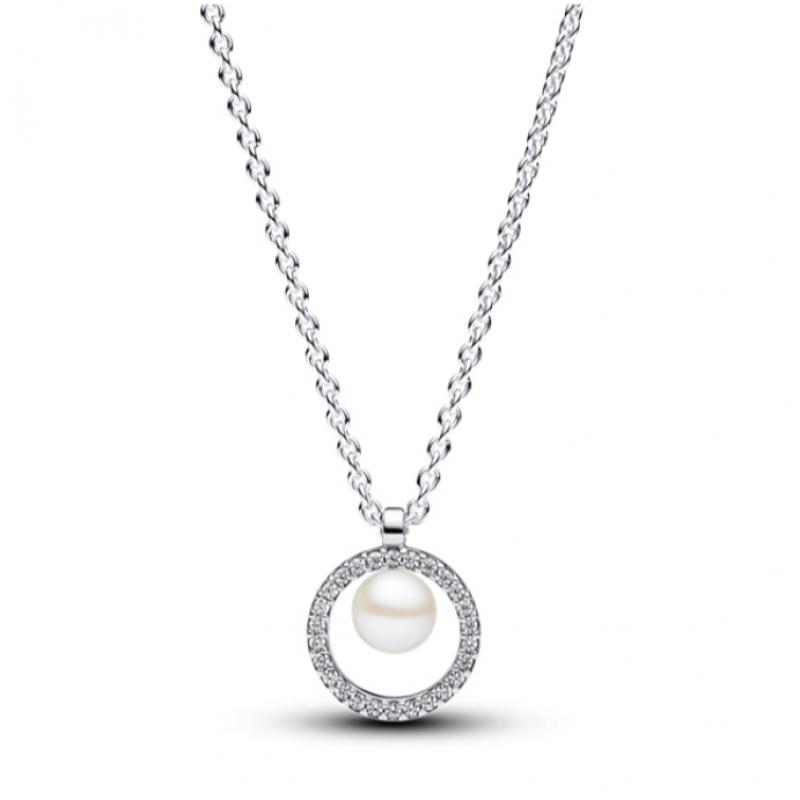 PAndora Treated Freshwater Cultured Pearl And Pav  Collier Necklace 393165c01