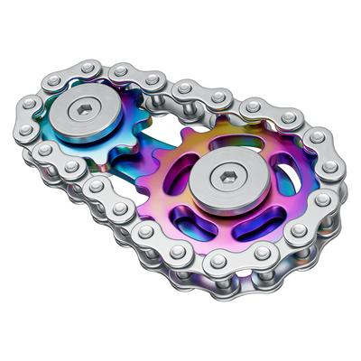 VOFOLEN Fidget Hračka Proti Stresu Zboží Ruční Spinner Cyklistický Řetěz Pokovený Barevné Barvy Cool Kovový Fidget Luxusní Hladká Ložiska Odnímatelný Nerezový