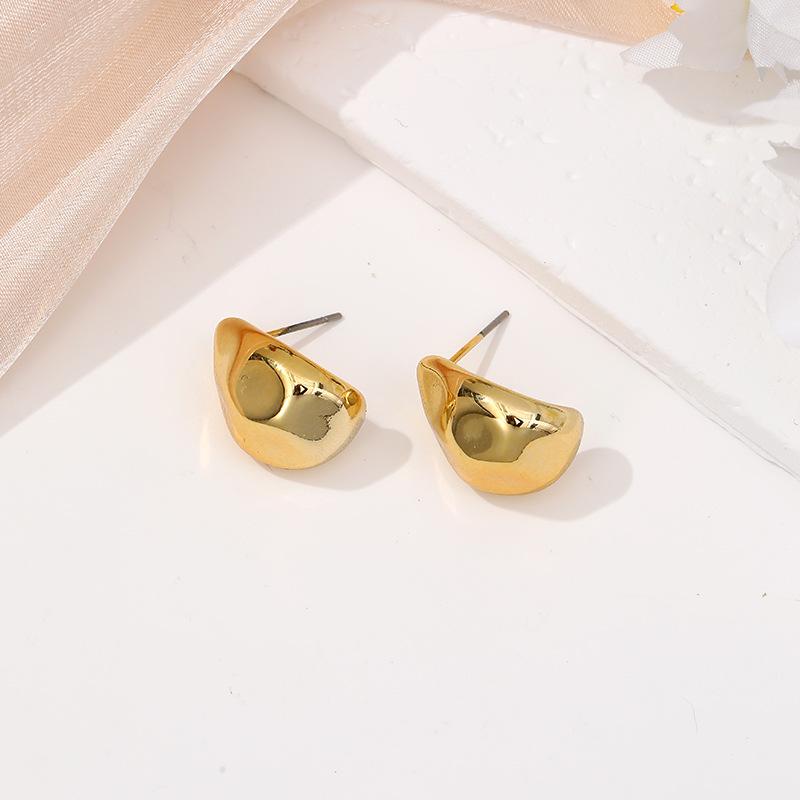 Fashion Geometric Stud Earrings Light Luxury Earrings Niche Design Gold Stud Earrings Premium Earrings