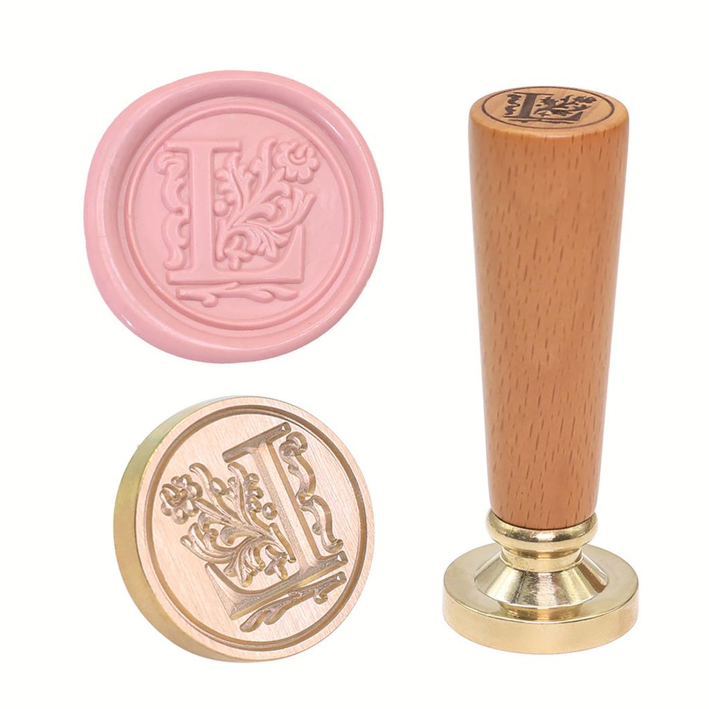 Handcrafted Beechwood Wax Seal Stamp With Interchangeable Brass Embossing Tip for Elegant Correspondence