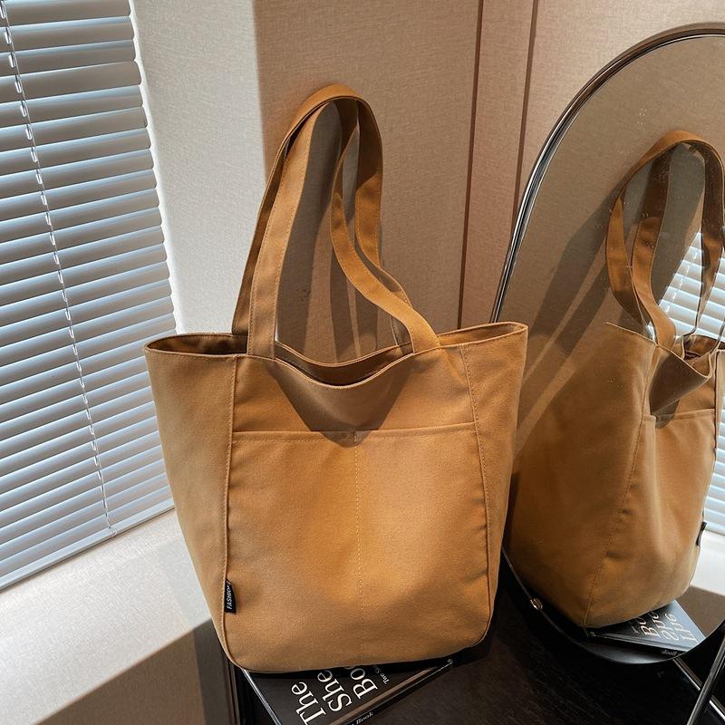 Autumn and Winter Large-capacity Bag Women's New Lazy Canvas Tote Bag College Student Class Shoulder
