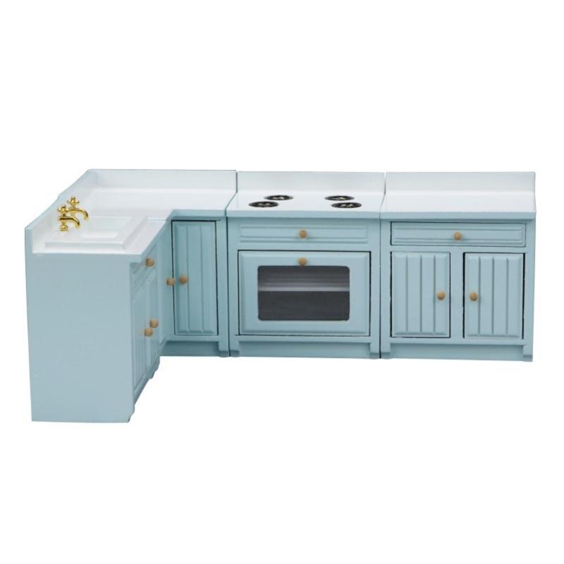 

Handmade 1/12 Dollhouses Miniature Kitchen Cabinet Model Wood Dollhouses Furniture Kitchen Cabinet with Functional Doors 1